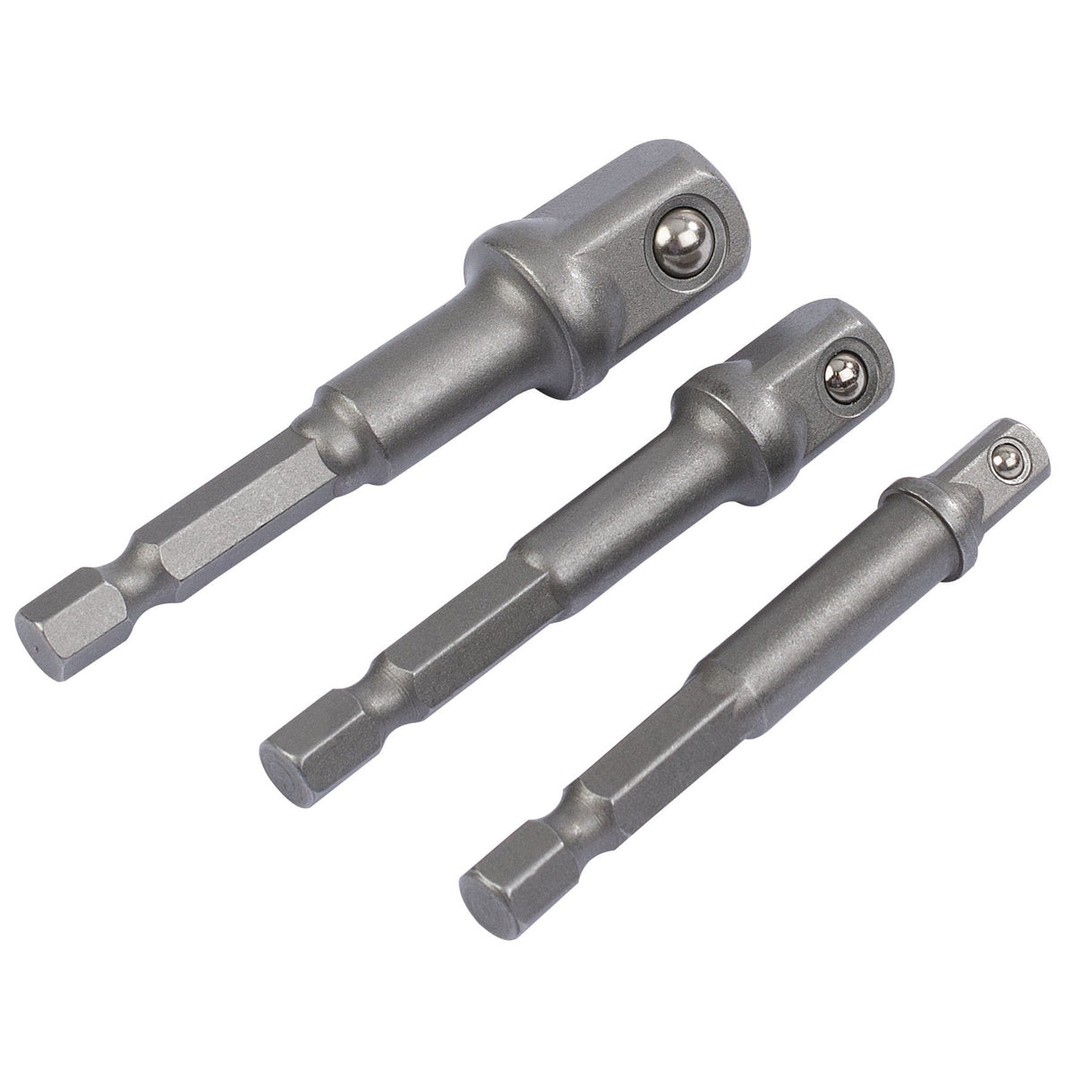 1/4" Hex. x 1/4" and 3/8" Square Drive Adaptors: Model No. BCS/3
