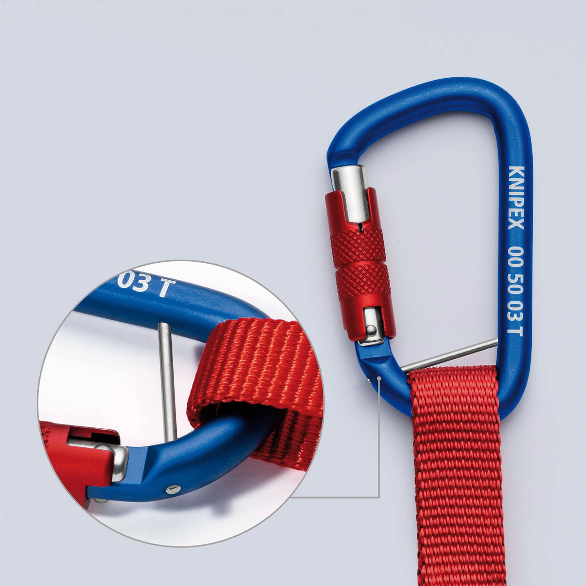 KNIPEX 00 50 12 T BK Lanyard with fixated carabiner : Model No. 00 50 12 T BK