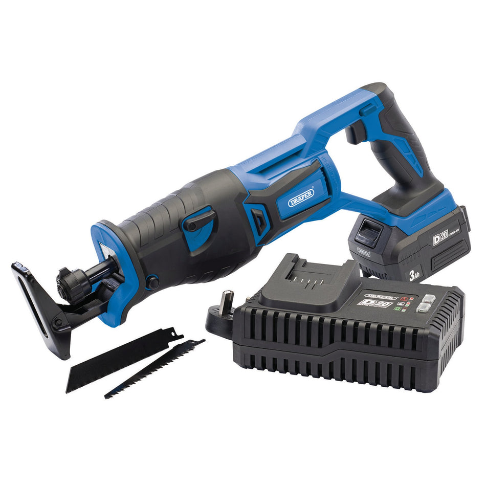 D20 20V Brushless Reciprocating Saw with 3Ah Battery and Fast Charger: Model No. D20RS28SET