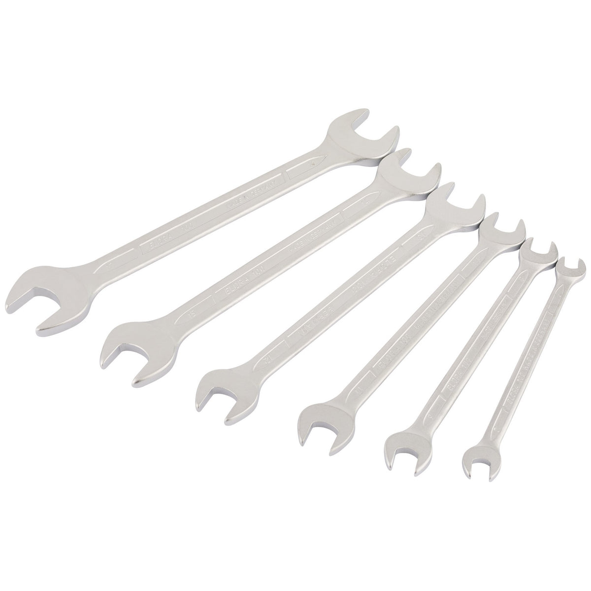 6 Piece Long Metric Open End Spanner Set: Model No.100 S6MSB