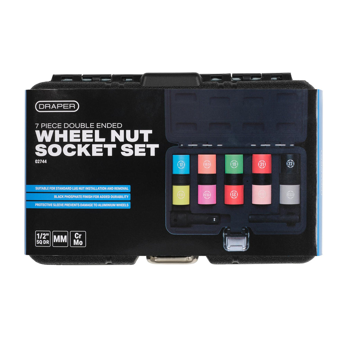 Double Ended Wheel Nut Socket Set, 1/2" Sq. Dr. (7 Piece): Model. No.DEWNSS - 7PCS