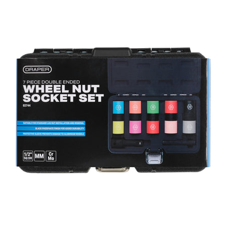 Double Ended Wheel Nut Socket Set, 1/2" Sq. Dr. (7 Piece): Model. No.DEWNSS - 7PCS