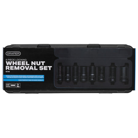 Locking Wheel Nut Removal Set, 1/2" Sq. Dr. (8 Piece): Model. No.LWNR1/2-8PC