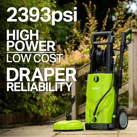 230V Pressure Washer, 2,200W, 165Bar, Green: Model No. PW2200/110D/GRN