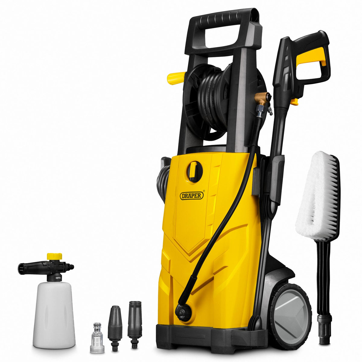 230V Pressure Washer, 2,200W, 165Bar, Yellow: Model No. PW2200/110D/YEL