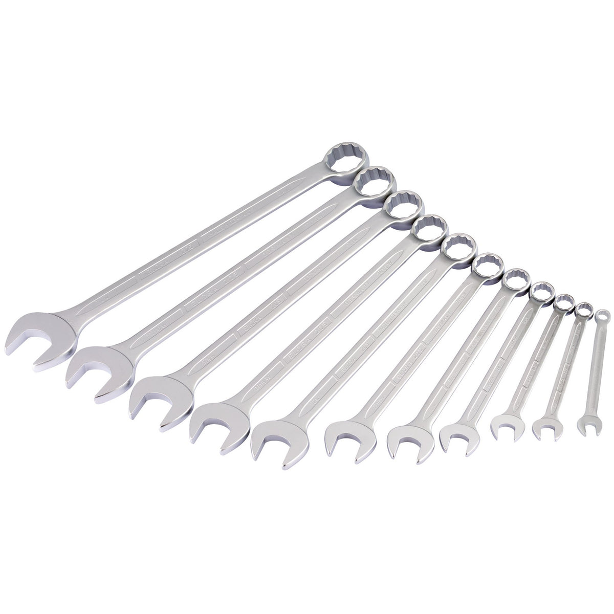 11 Piece Long Whitworth Combination Spanner Set: Model No.205 S11W