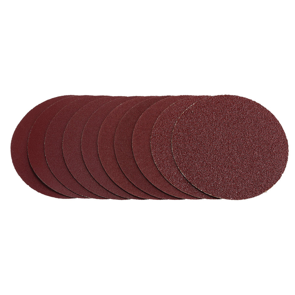 Sanding Discs, 125mm, Hook & Loop, Assorted Grit - 40G, 80G, 120G, 240G (Pack of 10) : Model No. SDHL125
