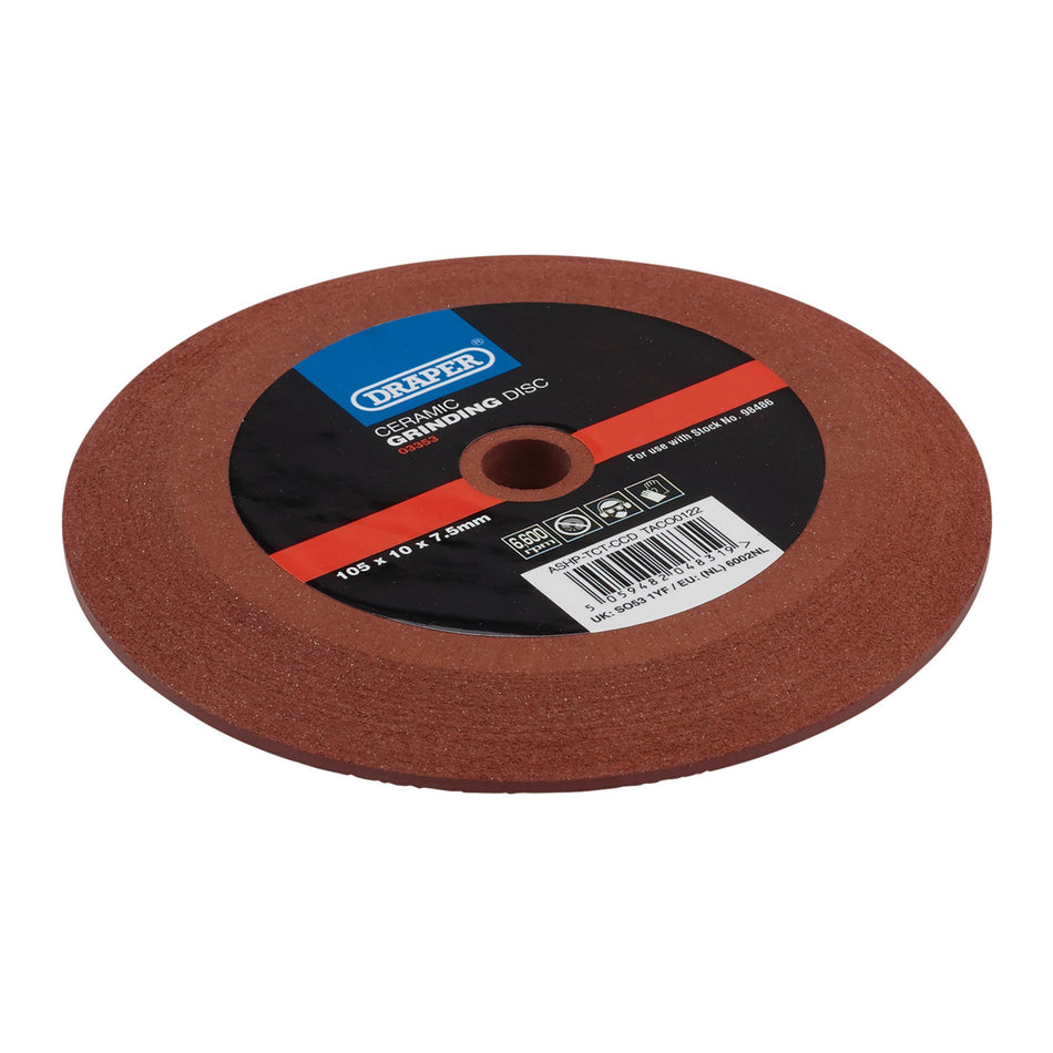 DRAPER Ceramic Grinding Disc for use with Stock No. 98486 Model No. ASHP-TCT-CCD