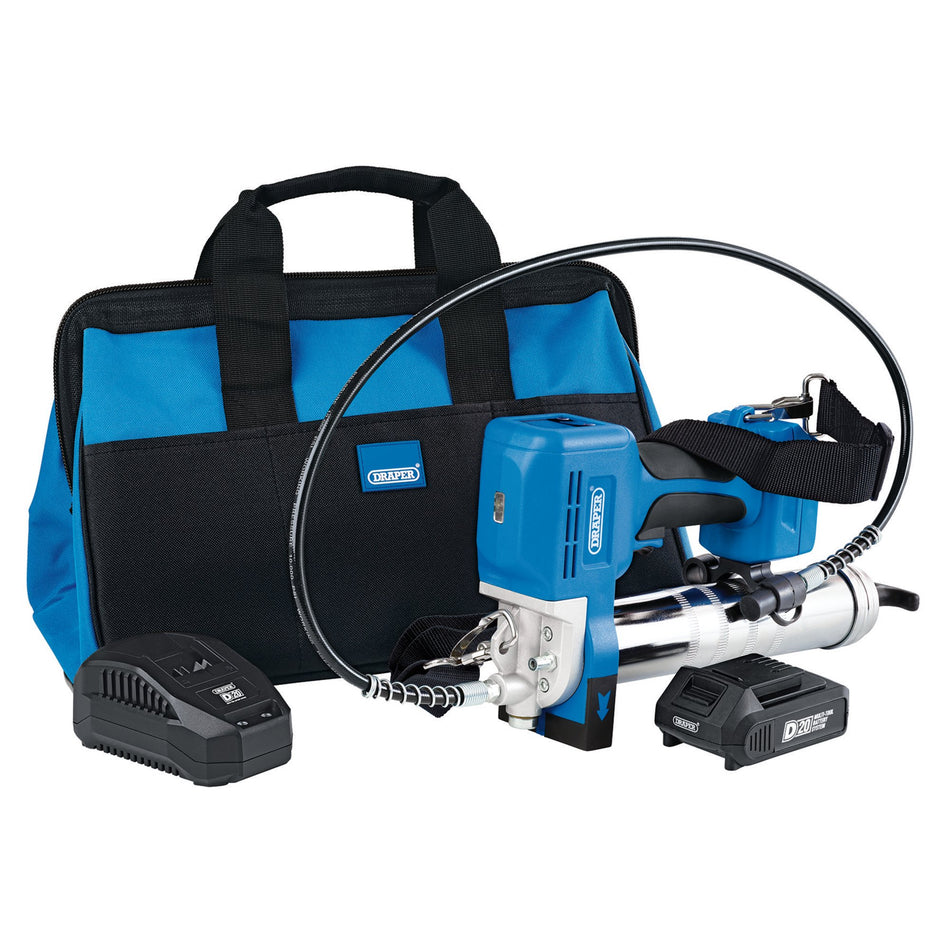 D20 20V Grease Gun Kit, 1 x 2.0Ah Battery, 1 x Charger (3 Piece) : Model No. D20GGKIT
