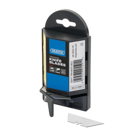Heavy Duty Trimming Knife Blades with Single Blade Dispenser (Pack of 100) : Model No. TKB100