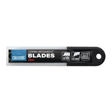 Snap-Off Segment Knife Blades, 25mm (Pack of 10) : Model No. SB10-25