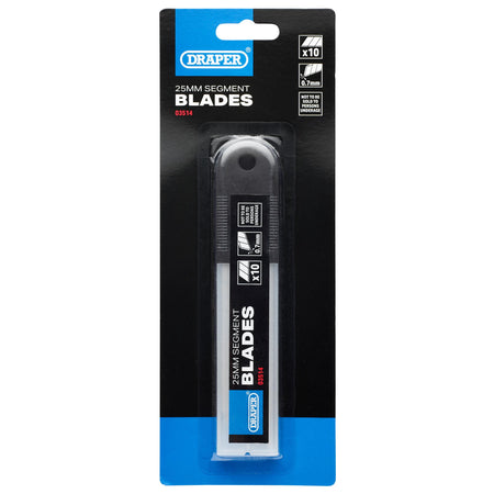 Snap-Off Segment Knife Blades, 25mm (Pack of 10) : Model No. SB10-25