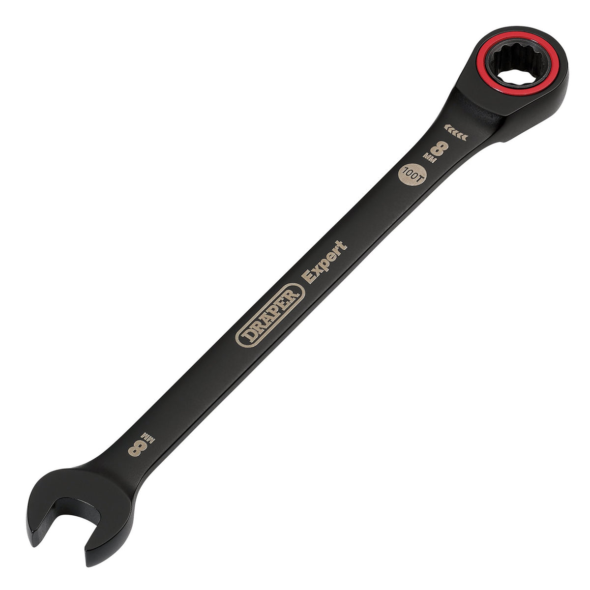 Draper Expert HI-TORQ Metric Ratchet Combination Spanner, 8mm, Black : Model No. 8241MM/BK