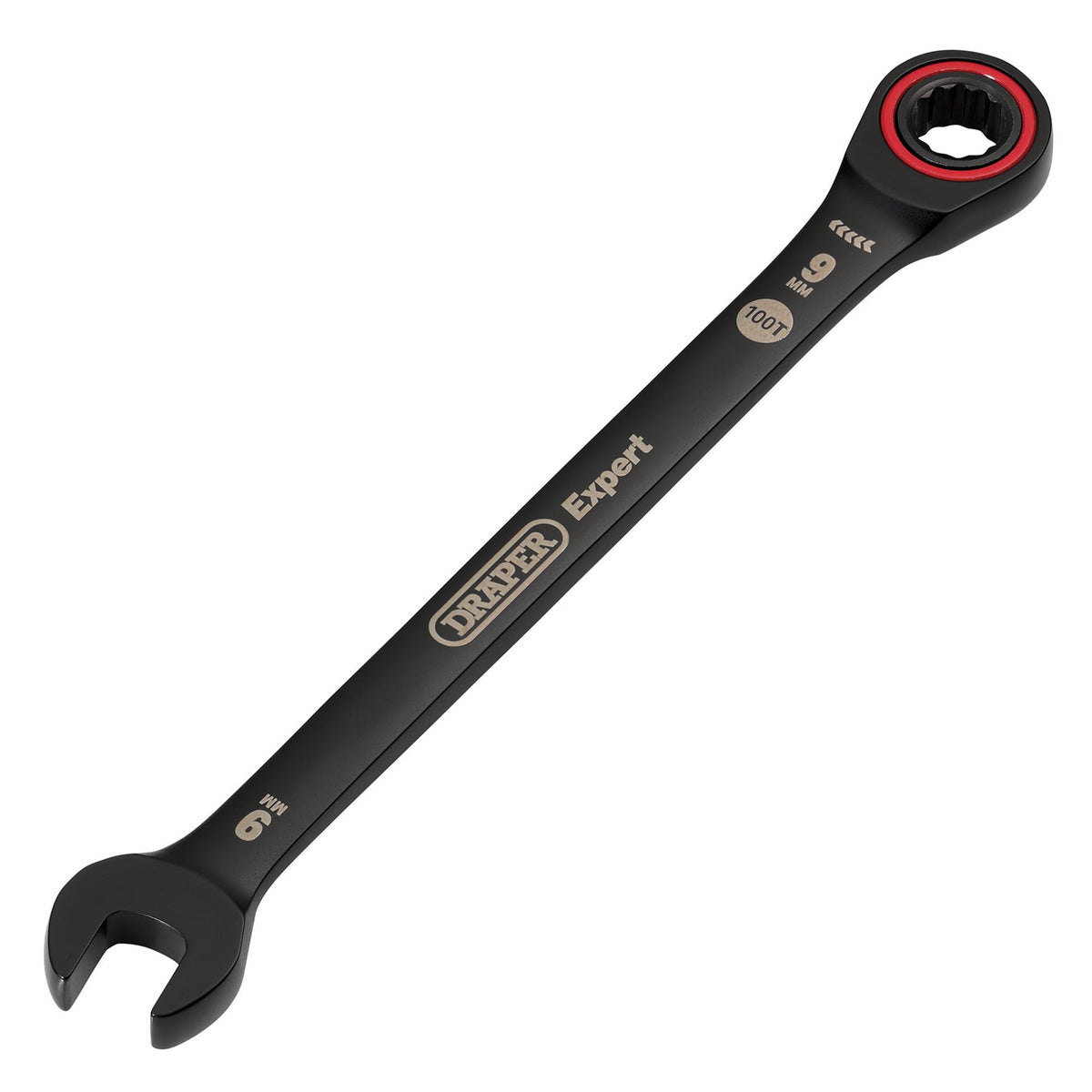 Draper Expert HI-TORQ Metric Ratchet Combination Spanner, 9mm, Black : Model No. 8241MM/BK