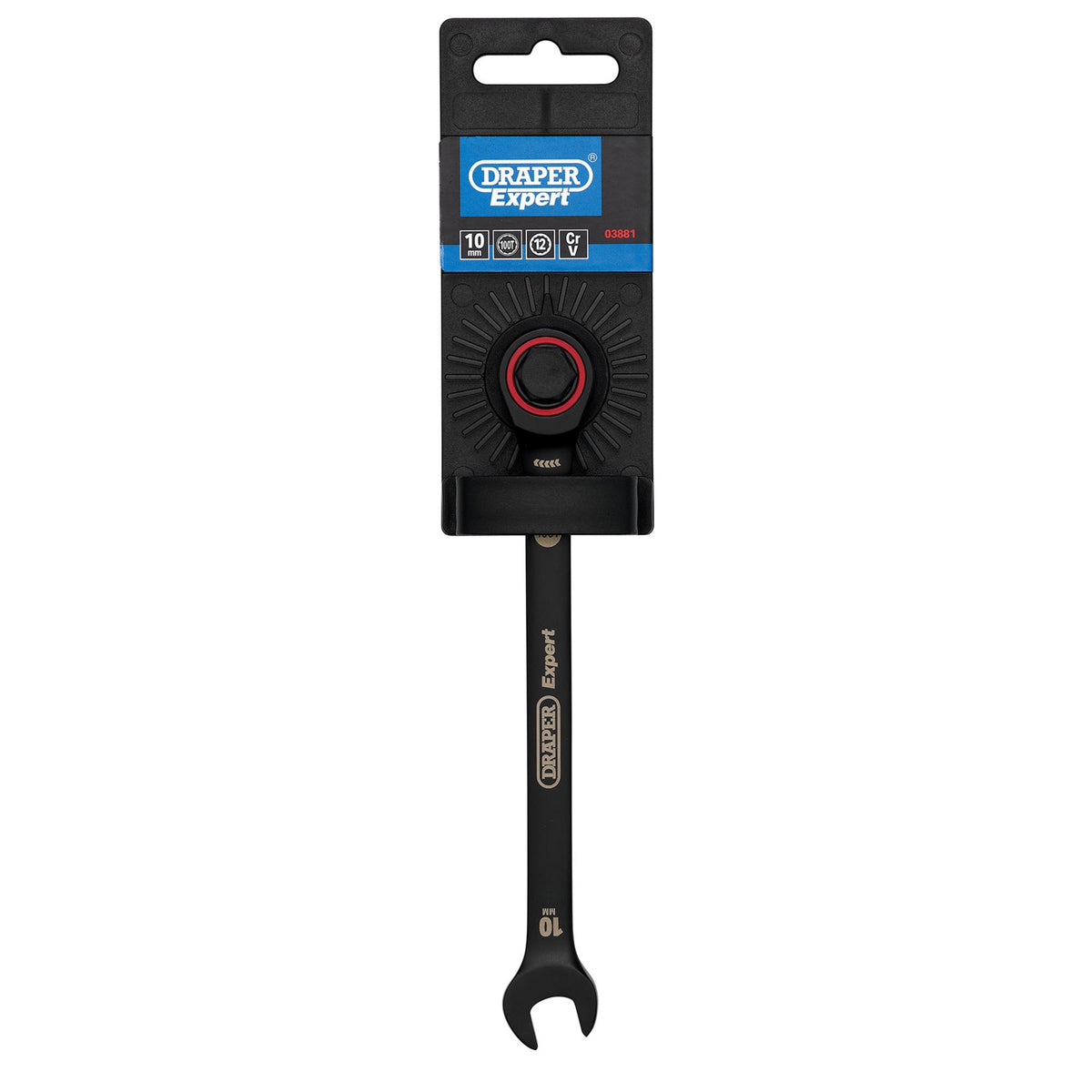 Draper Expert HI-TORQ Metric Ratchet Combination Spanner, 10mm, Black : Model No. 8241MM/BK