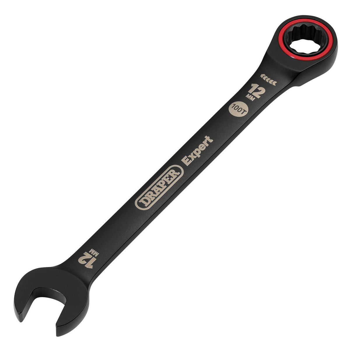 Draper Expert HI-TORQ Metric Ratchet Combination Spanner, 12mm, Black : Model No. 8241MM/BK