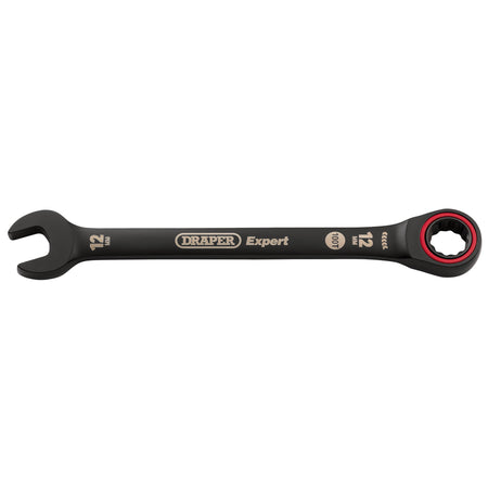 Draper Expert HI-TORQ Metric Ratchet Combination Spanner, 12mm, Black : Model No. 8241MM/BK
