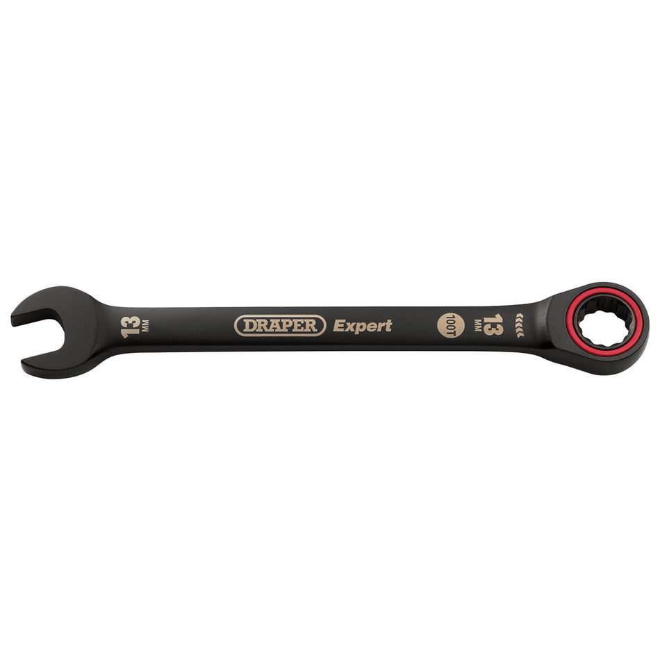 Draper Expert HI-TORQ Metric Ratchet Combination Spanner, 13mm, Black : Model No. 8241MM/BK