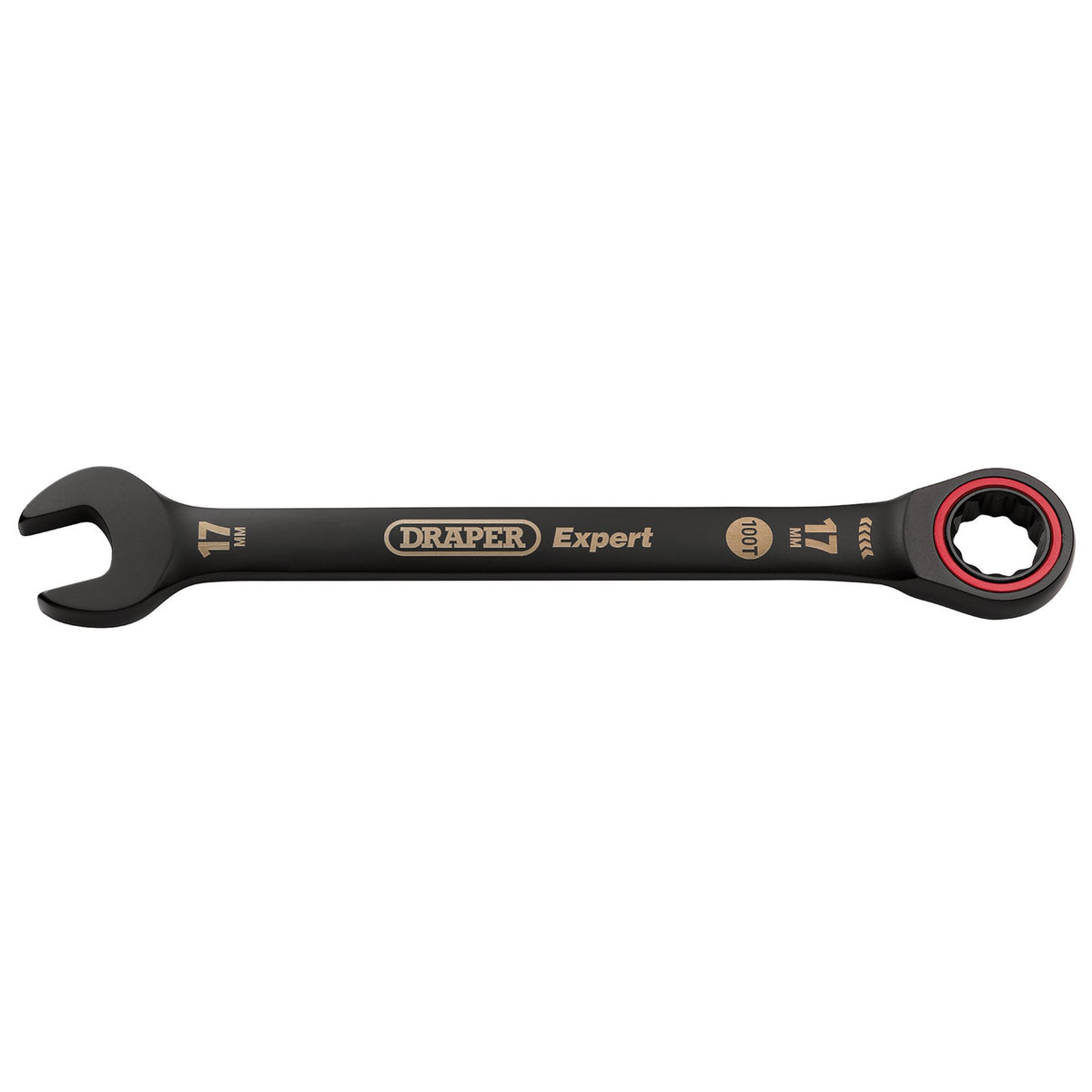 Draper Expert HI-TORQ Metric Ratchet Combination Spanner, 17mm, Black : Model No. 8241MM/BK