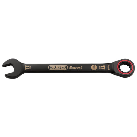 Draper Expert HI-TORQ Metric Ratchet Combination Spanner, 17mm, Black : Model No. 8241MM/BK