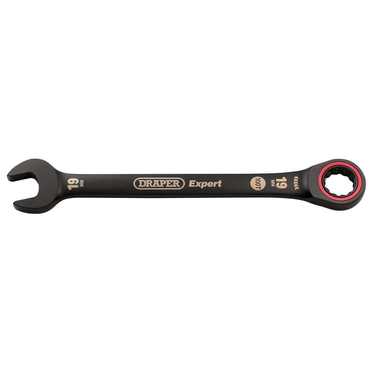 Draper Expert HI-TORQ Metric Ratchet Combination Spanner, 19mm, Black : Model No. 8241MM/BK