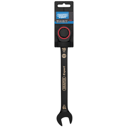 Draper Expert HI-TORQ Metric Ratchet Combination Spanner, 19mm, Black : Model No. 8241MM/BK