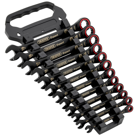 Draper Expert HI-TORQ Metric Ratchet Combination Spanner Set, Black (12 Piece) : Model No. 8241MM/BK/12