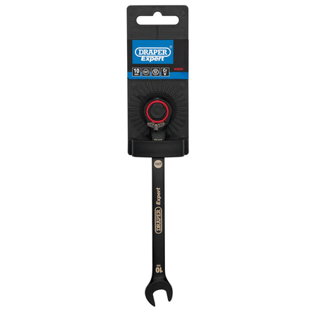 Draper Expert HI-TORQ Metric Reversible Ratchet Combination Spanner, 10mm, Black: No.8241RMM/BK