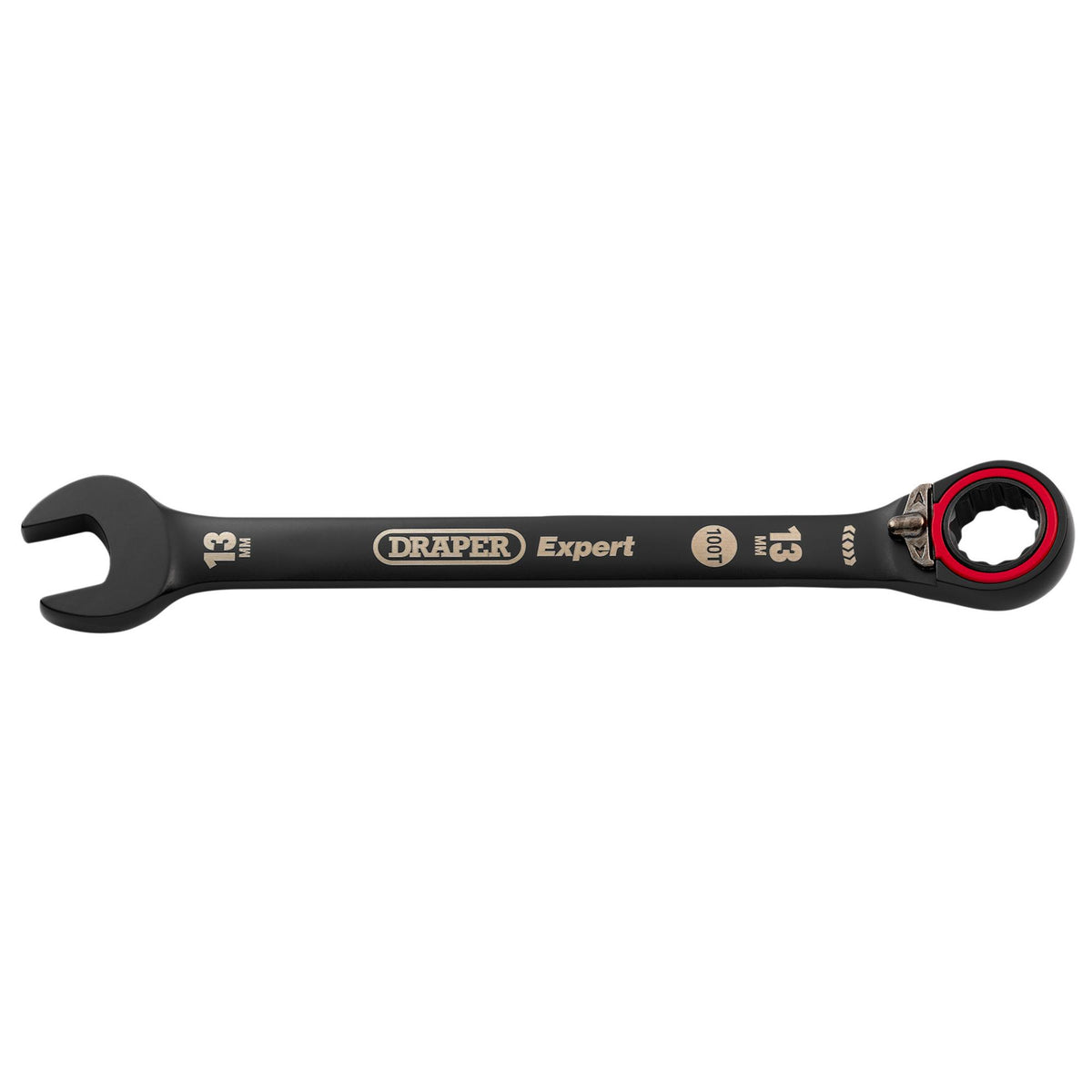Draper Expert HI-TORQ Metric Reversible Ratchet Combination Spanner, 13mm, Black: No.8241RMM/BK