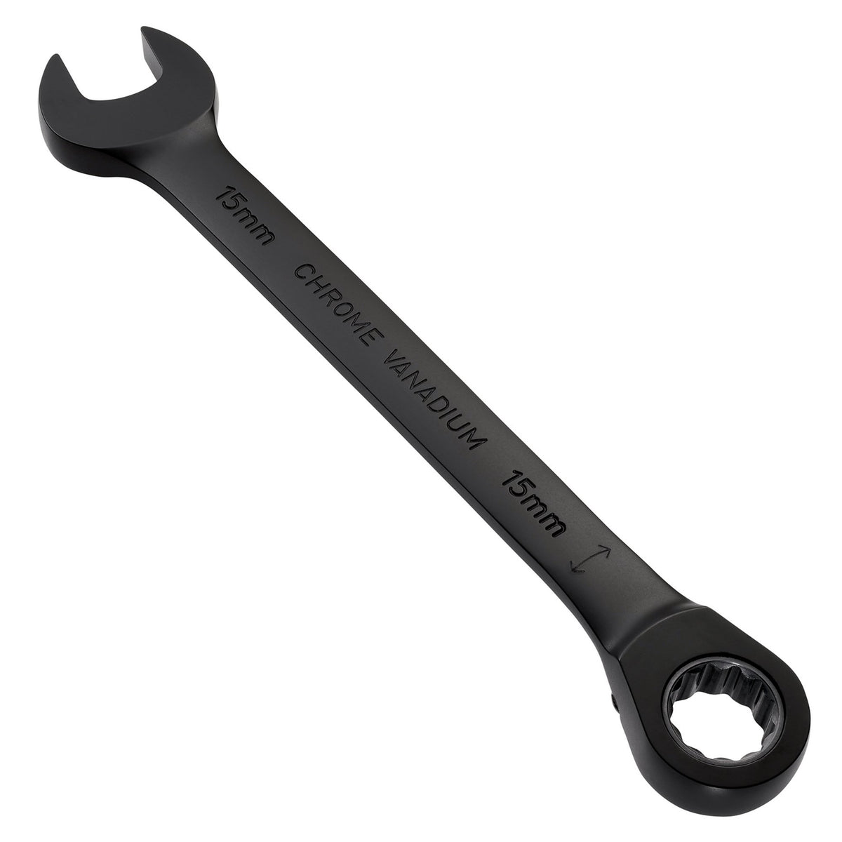 Draper Expert HI-TORQ Metric Reversible Ratchet Combination Spanner, 15mm, Black: No.8241RMM/BK