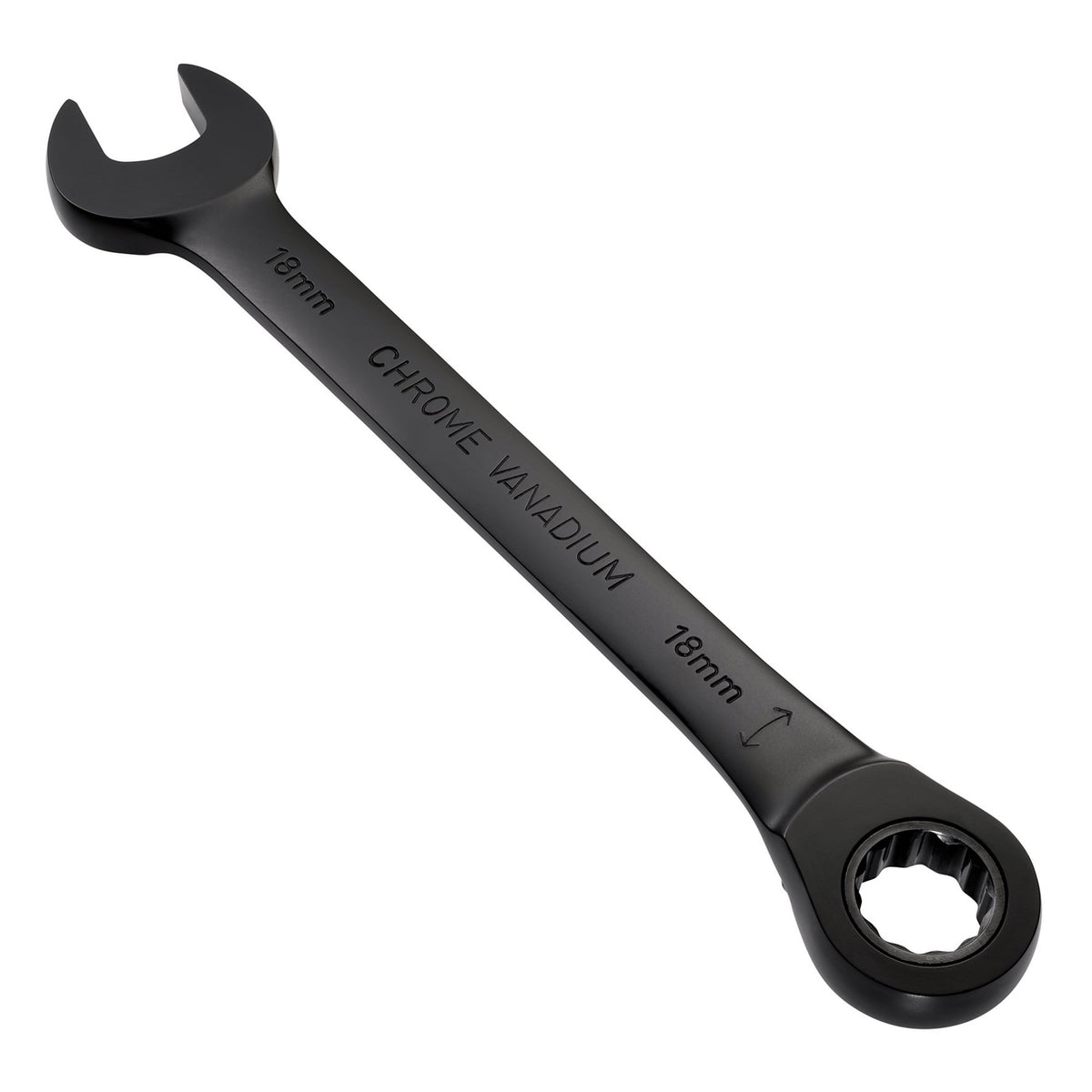 Draper Expert HI-TORQ Metric Reversible Ratchet Combination Spanner, 18mm, Black: No.8241RMM/BK