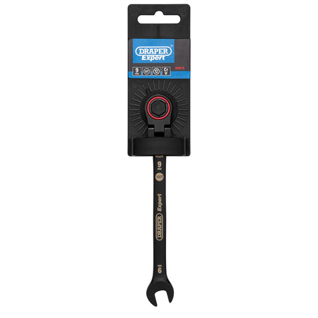 Draper Expert HI-TORQ Metric Flexible Head Ratchet Combination Spanner, 9mm, Black : Model No. 8241FMM/BK