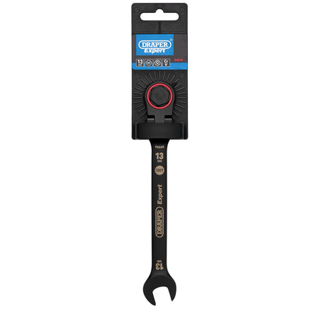 Draper Expert HI-TORQ Metric Flexible Head Ratchet Combination Spanner, 13mm, Black : Model No. 8241FMM/BK