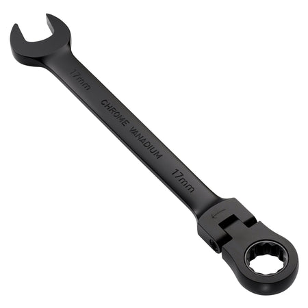 Draper Expert HI-TORQ Metric Flexible Head Ratchet Combination Spanner, 17mm, Black : Model No. 8241FMM/BK