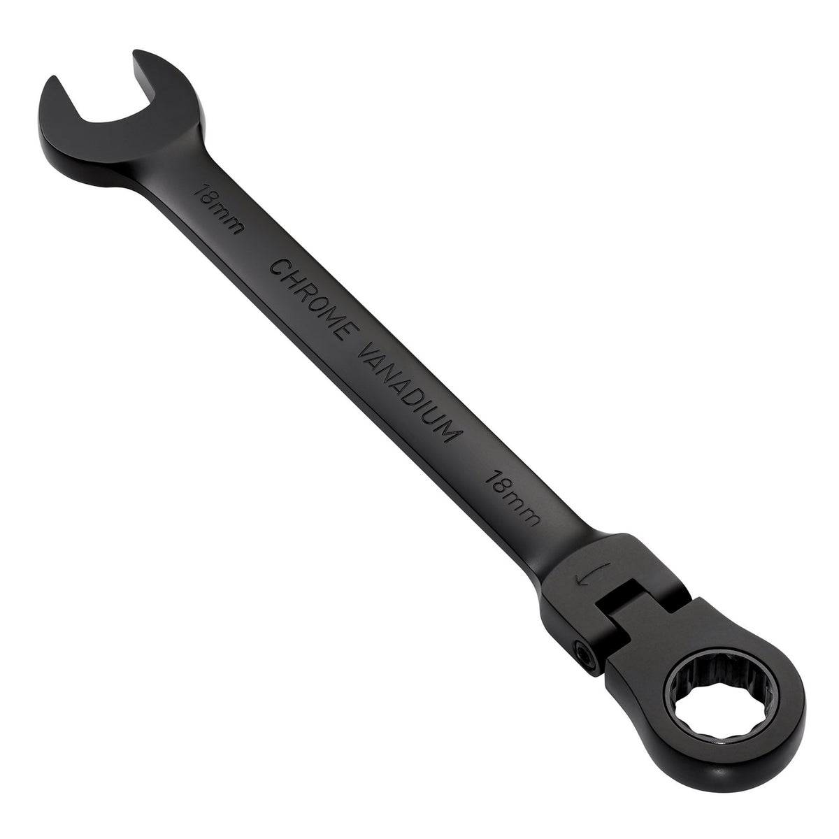 Draper Expert HI-TORQ Metric Flexible Head Ratchet Combination Spanner, 18mm, Black : Model No. 8241FMM/BK