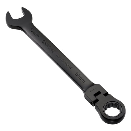 Draper Expert HI-TORQ Metric Flexible Head Ratchet Combination Spanner, 19mm, Black : Model No. 8241FMM/BK