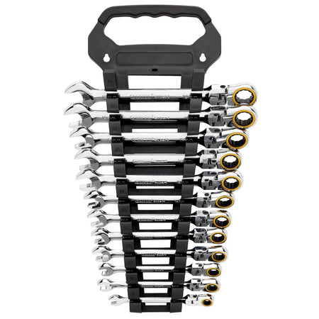 Draper Expert HI-TORQ Metric Flexible Head Ratchet Combination Spanner Set (12 Piece) : Model No. 8241FMM/12