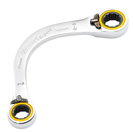Draper Expert HI-TORQ Double Ring Ratchet Half Moon Spanner, 10 x 12mm: No.8242RMM