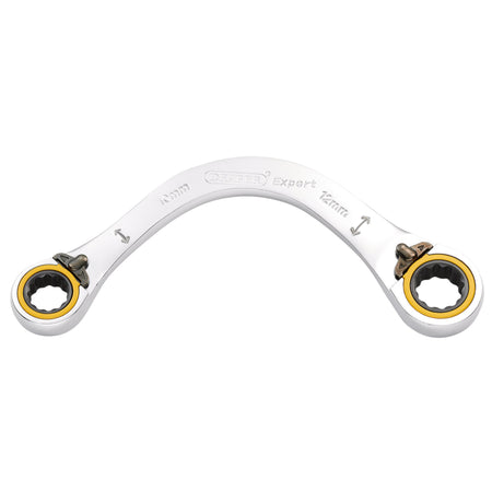Draper Expert HI-TORQ Double Ring Ratchet Half Moon Spanner, 10 x 12mm: No.8242RMM