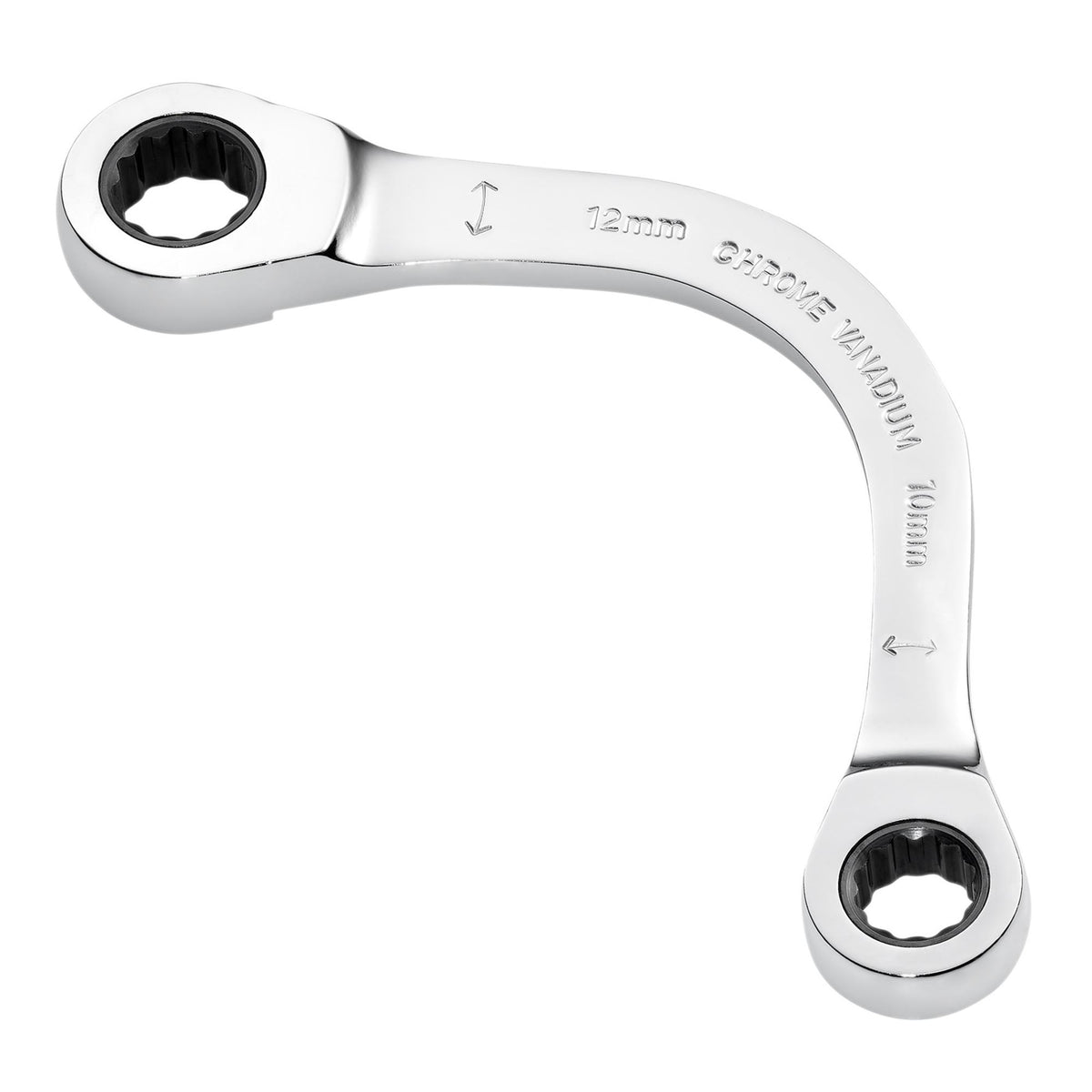 Draper Expert HI-TORQ Double Ring Ratchet Half Moon Spanner, 10 x 12mm: No.8242RMM