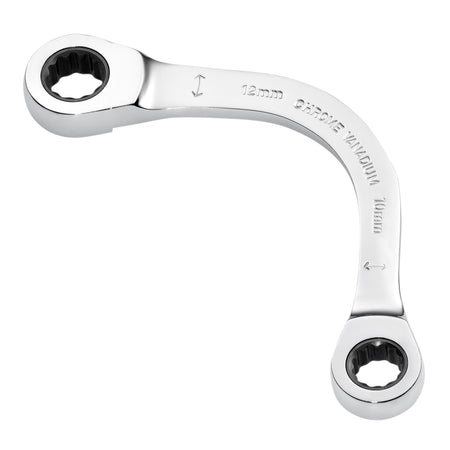 Draper Expert HI-TORQ Double Ring Ratchet Half Moon Spanner, 10 x 12mm: No.8242RMM