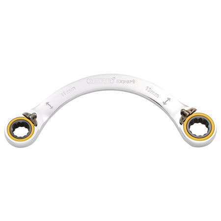 Draper Expert HI-TORQ Double Ring Ratchet Half Moon Spanner, 11 x 13mm: No.8242RMM
