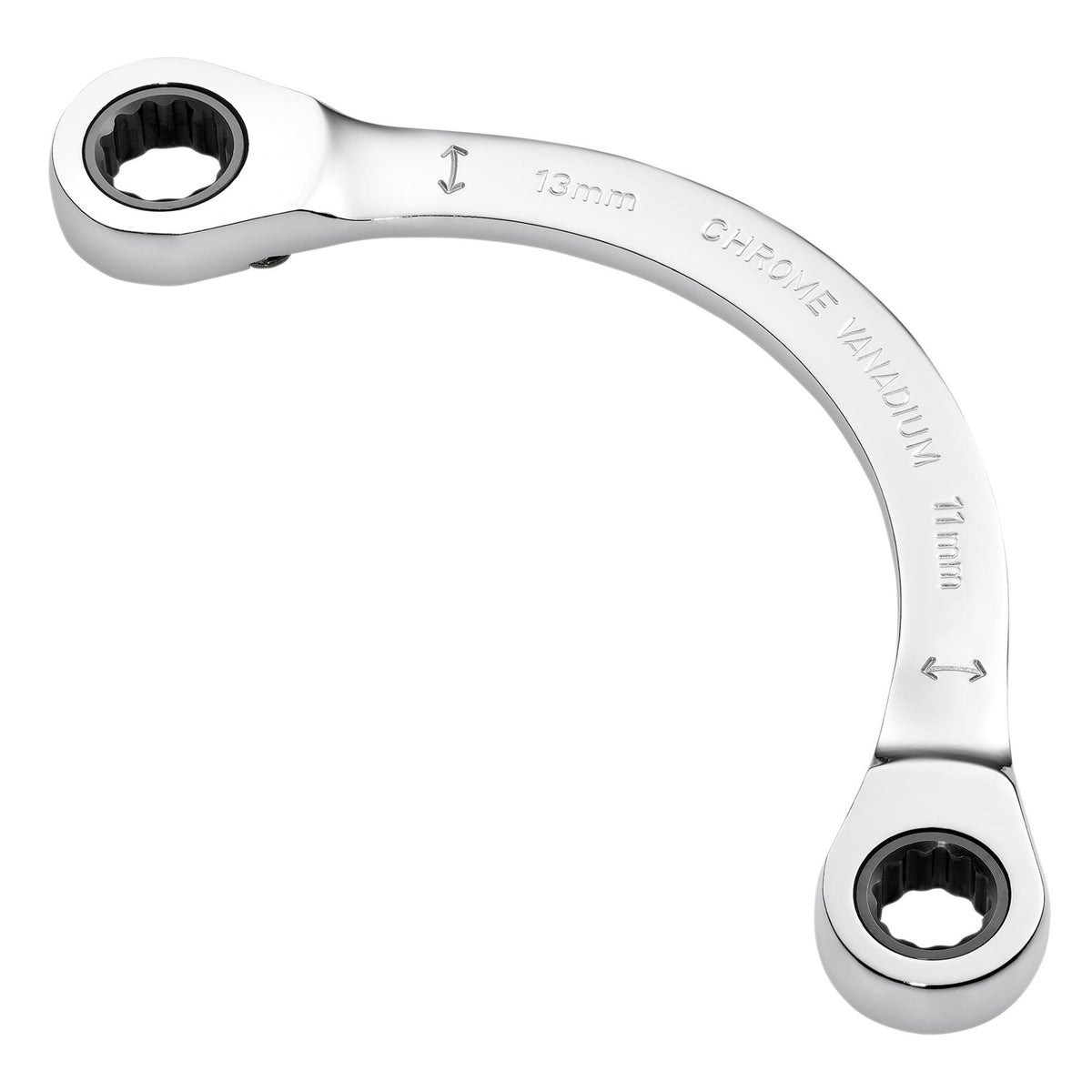 Draper Expert HI-TORQ Double Ring Ratchet Half Moon Spanner, 11 x 13mm: No.8242RMM