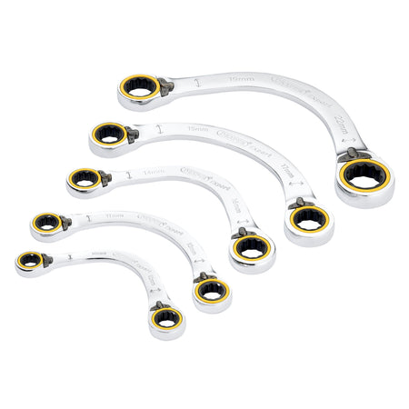 Draper Expert HI-TORQ Double Ring Ratchet Half Moon Spanner Set (5 Piece): No.8242RMM/5