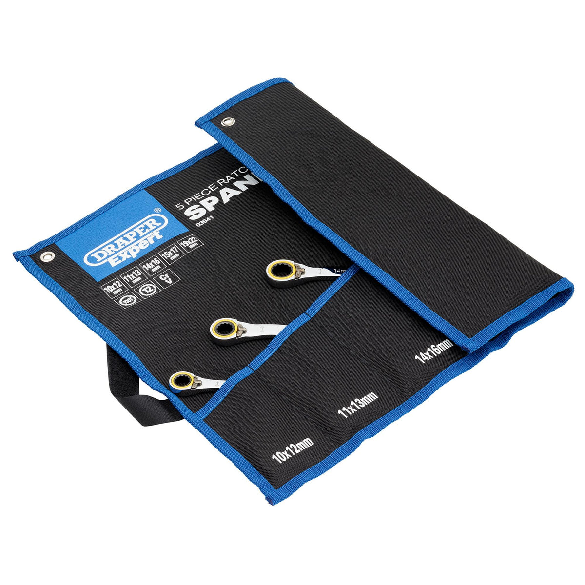 Draper Expert HI-TORQ Double Ring Ratchet Half Moon Spanner Set (5 Piece): No.8242RMM/5