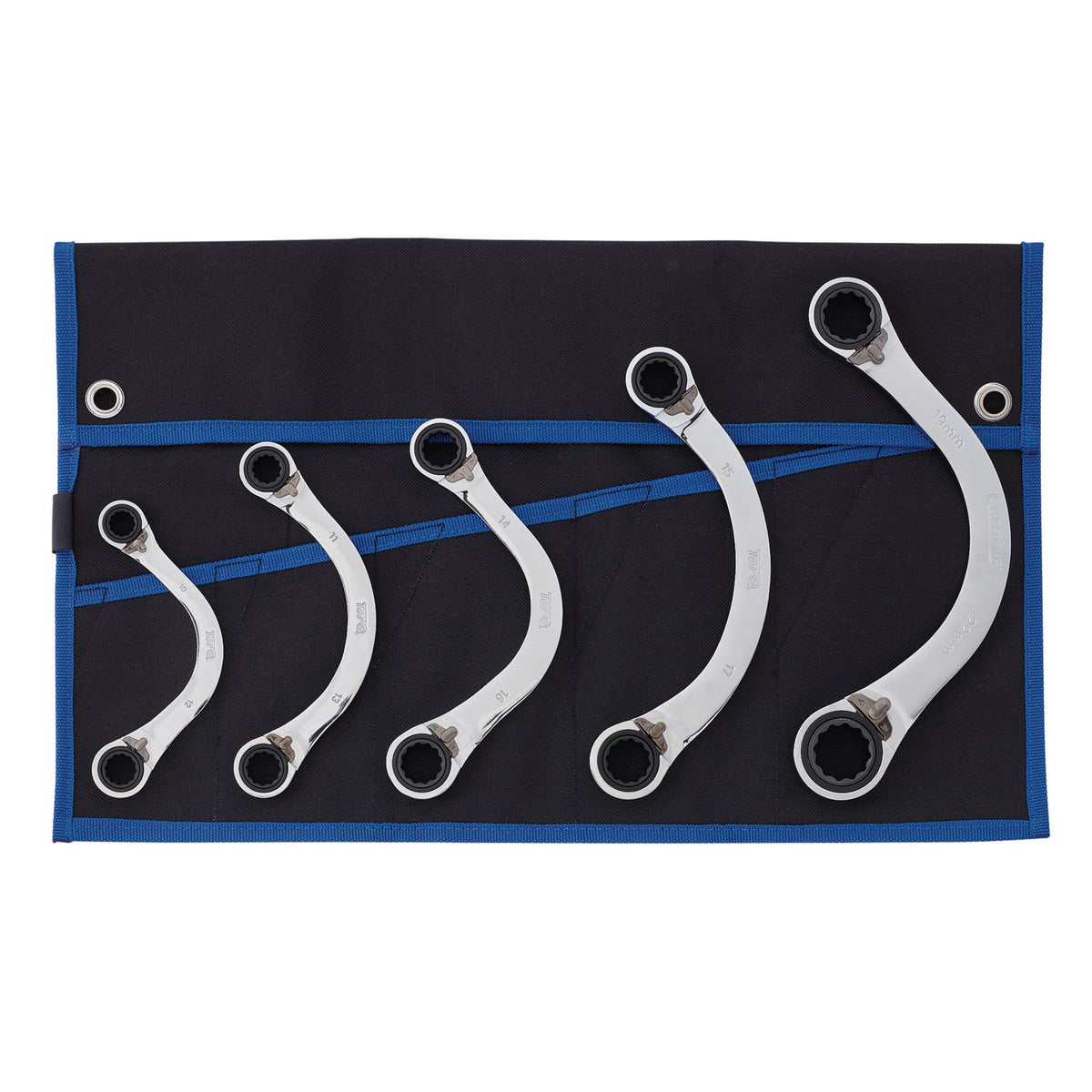 Draper Expert HI-TORQ Double Ring Ratchet Half Moon Spanner Set (5 Piece): No.8242RMM/5