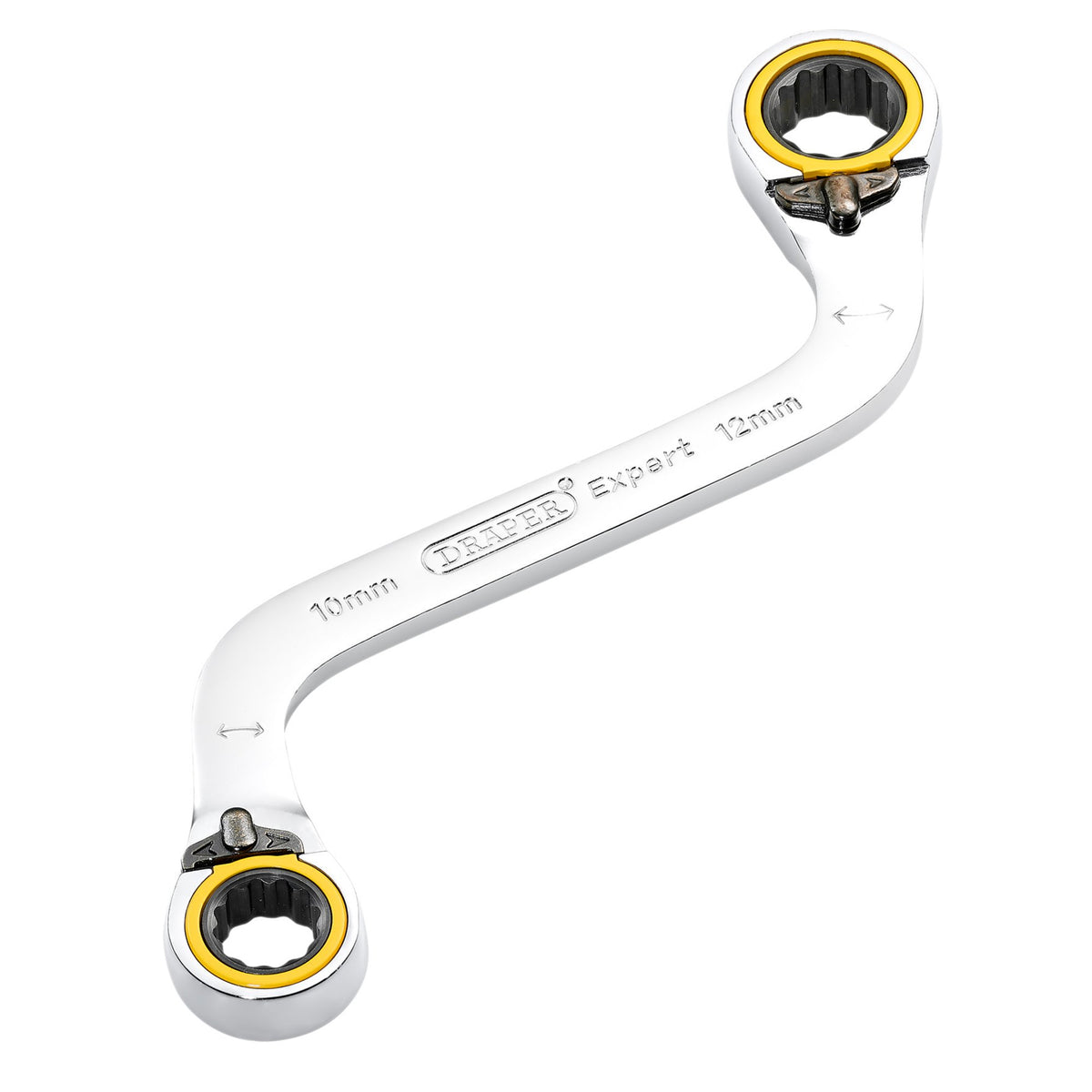 Draper Expert HI-TORQ Double Ring Ratchet S-Shape Spanner, 10 x 12mm: No.8243RMM