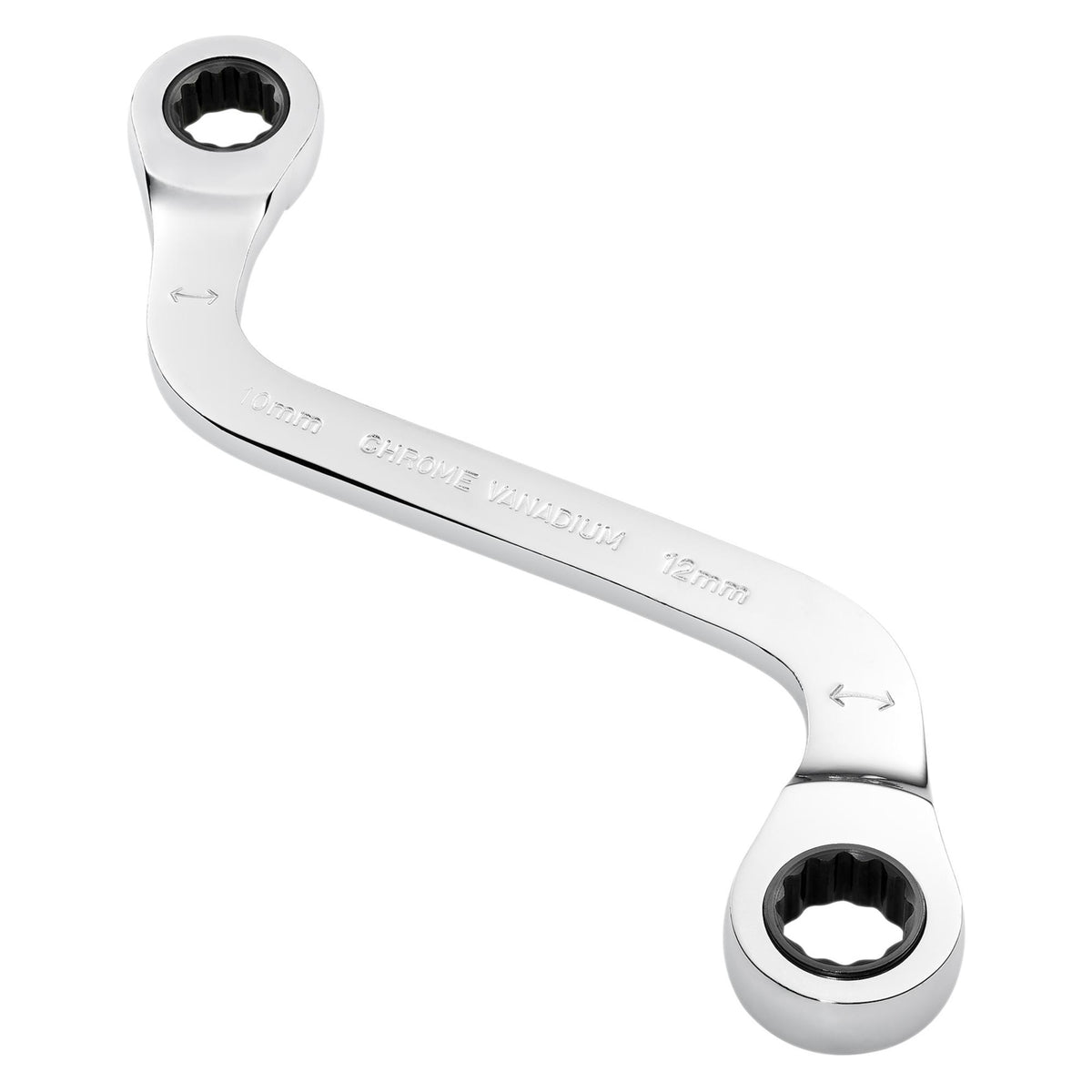 Draper Expert HI-TORQ Double Ring Ratchet S-Shape Spanner, 10 x 12mm: No.8243RMM
