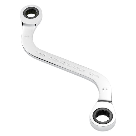Draper Expert HI-TORQ Double Ring Ratchet S-Shape Spanner, 11 x 13mm: No.8243RMM