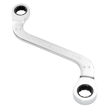 Draper Expert HI-TORQ Double Ring Ratchet S-Shape Spanner, 14 x 16mm: No.8243RMM